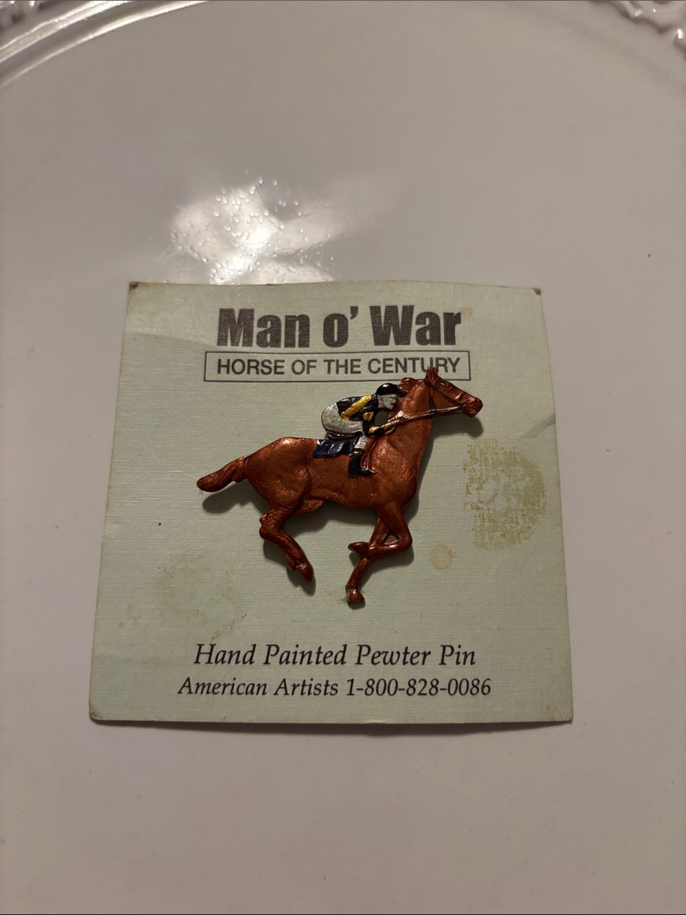 Hand-Painted Horse Pin - Brown